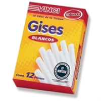 Gis vinci moldeado blanco caja c/12 piezas