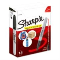 Marcador permanente sharpie punta fina color negro c/12+2