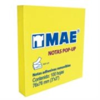 Notas adhesivas mae pop-up 3x3 amarillo neón 100h c/12