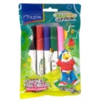 Marcador aquarelo junior punta fina colores surtidos c/6 pzas