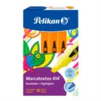 Marcador resaltador pelikan 414 color naranja c/10 pzas