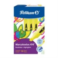 Marcador resaltador pelikan 414 color amarillo c/10 pzas