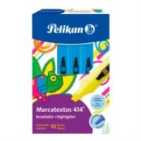 Marcador resaltador pelikan 414 color azul c/10 pzas