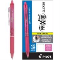Bolígrafo pilot frixion clicker borrable retráctil color rosa caja c/12 pzas