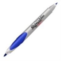 Marcador permanente signal dúo punta fina/ultrafina color azul c/12 pzas