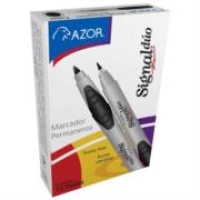 Marcador permanente signal dúo punta fina/ultrafina color negro c/12 pzas