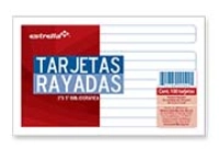 Tarjeta estrella bibliográfica 3x5 raya c/100