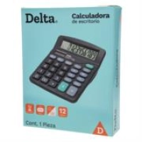 Calculadora barrilito delta escritorio 12 dígitos 17x14 cm batería aa