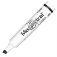 Marcador magistral clásico plástico pizarrón blanco color negro c/12 pzas