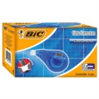 Cinta correctora bic 12mx4.2mm caja c/6 pzas