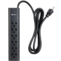 Barra multicontactos steren 1.7m 15a 6 contactos americanas/europeas 70j color negro Barra multicontactos steren 1.7m 15a 6 contactos americanas/europeas 70j color negro