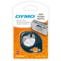 Cinta etiquetadora dymo negro sobre gris metalico 1/2