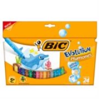 Plumones bic evolution ultra lavables colores surtidos c/24 pzas