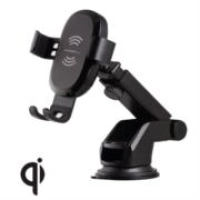 Cargador argomtech inalámbrico de auto vortex m1 usb rotación 360° 10 w carga rápida para celular color negro