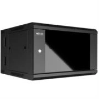 Gabinete de pared nexxt solutions npc-p15u66b abatible ensamblado 15u 600x550mm 2 ranuras para ventilador negro