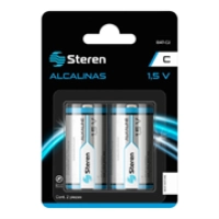 Pilas steren alcalinas tipo c 1.5v c/2 pzas