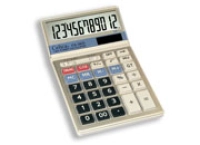 Calculadora celica semi-escrit 12 dig dual cubierta metalica