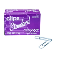 Clip baco estándar #2 galvanizado paquete c/10 cajas c/100 clips c/u