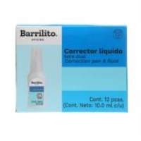 Corrector líquido barrilito dual bote 10ml 1 pza