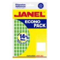Etiquetas adhesivas janel econopack no 4 verde 8mm x 20mm c/1008 etiquetas por sobre