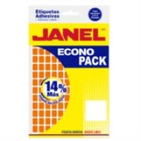 Etiquetas adhesivas janel econopack no 4 naranja 8mm x 20mm c/1008 etiquetas por sobre
