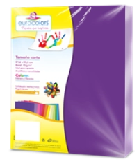 Papel cortado eurocolors carta morado c/100