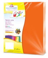 Papel cortado eurocolors carta naranja zanahoria c/100