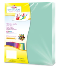 Papel cortado eurocolors carta azul pastel c/100