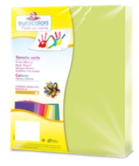 Papel cortado eurocolors carta verde pastel c/100
