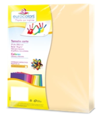 Papel cortado eurocolors carta crema c/100