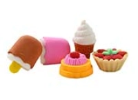 Goma mae en figura de postres blister c/35