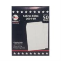 Sobre bolsa nassa bond blanco 2634 folder 26cm x 34cm empaque 8-50/400