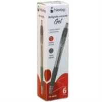 Bundle boligrafo nextep gel retractil mediano 0.7mm negro c/6  cont. 4 piezas