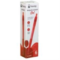 Bundle boligrafo nextep gel retractil mediano 0.7mm rojo c/6  cont. 4 piezas