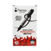 Bundle marcador permanente nextep punta fina  2 mm. negro c/12  cont. 2 piezas