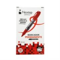 Bundle marcador permanente nextep punta fina  2 mm. rojo c/12  cont. 2 piezas