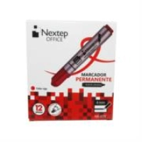 Bundle marcador permanente nextep punta gruesa cincel 4 mm. rojo c/12  cont. 2 piezas