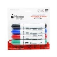 Bundle juego marcador pizarron blanco nextep 4 colores punta gruesa cincel 4mm.  cont. 4 piezas