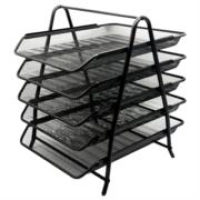 Bundle charola organizadora malla metalica nextep de 5 niveles negro tipo oficio cont 2 piezas