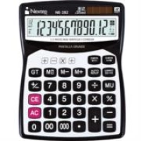 Bundle calculadora nextep 12 dígitos pantalla grande escritorio cubierta metalica solar/bateria funcion revisar y correg