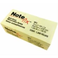 Notas 3m adhesivas note fix 3.8x5.1 color amarillo 100 hojas c/12