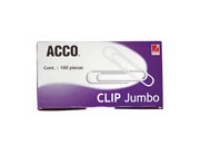 Clip acco jumbo inoxidable 100clips