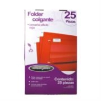Folder acco colgante oficio color rojo c/25 piezas