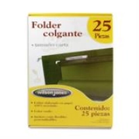 Folder colgante acco wilson jones carta color verde tradicional caja c/25 pzas