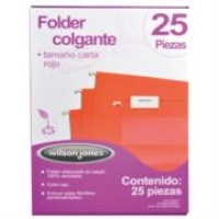 Folder acco colgante carta color rojo c/25 piezas