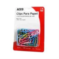 Clip acco colores blister c/100 clips