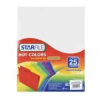 Folder starfile hot colors tamaño carta color blanco 25 pzas