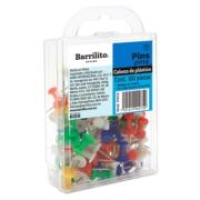 Pines barrilito plástico colores surtidos caja c/100 pzas