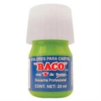 Pintura baco para cartel 20ml color verde amarillento c/10 pzas