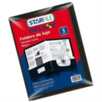 Folder mapasa deluxe carta 24x30 color negro c/5 pzas